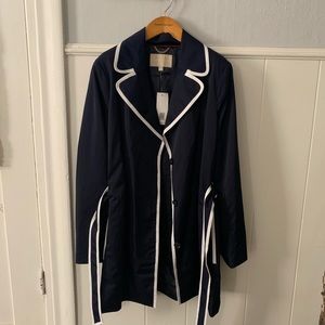 J. Crew Navy White Piping Jacket NWT